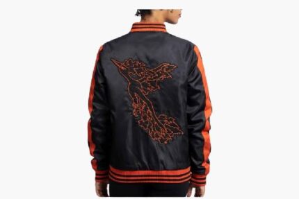 Moltres Pokémon Insulated Snap-Down Jacket – Black