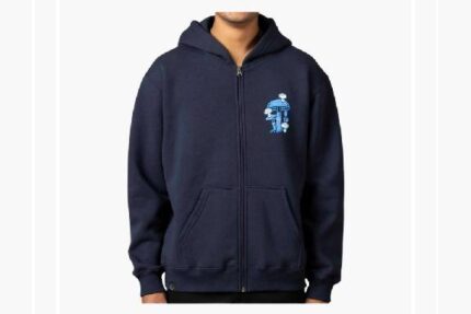 Mushroom Forest Pokémon Zip-Up Hoodie – Navy