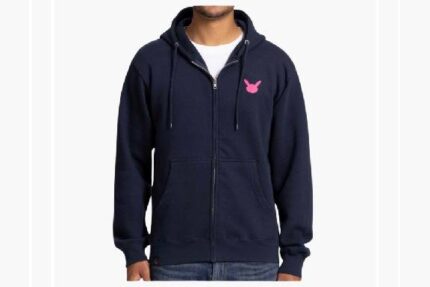 Pikachu Neon Pokémon Zip-Up Hoodie – Navy